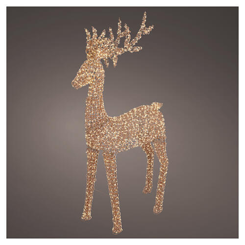 Woven rose-gold PET luminous deer, indoor/outdoor, 2350 warm white LEDs, 80x40x14 in 1