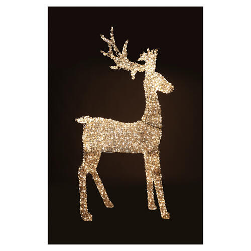 Woven rose-gold PET luminous deer, indoor/outdoor, 2350 warm white LEDs, 80x40x14 in 4