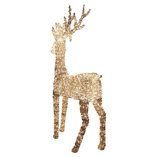 Woven rose-gold PET luminous deer, indoor/outdoor, 2350 warm white LEDs, 80x40x14 in 6
