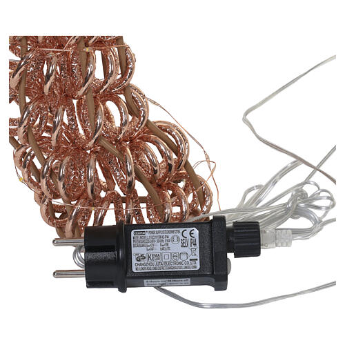 Woven rose-gold PET luminous deer, indoor/outdoor, 2350 warm white LEDs, 80x40x14 in 7