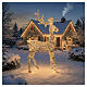Cervo luminoso int/ext em PET ouro rosa com chifres trançados 2350 LEDs luz quente 200x95x35 cm s2