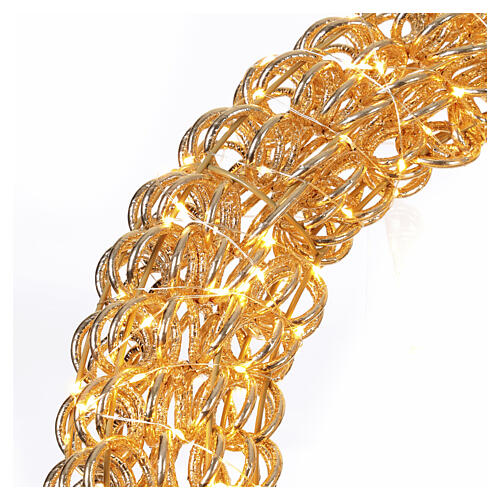 Couronne lumineuse int./ext. dorée tressée en PET 400 LEDs blanc chaud 60x10 cm 4