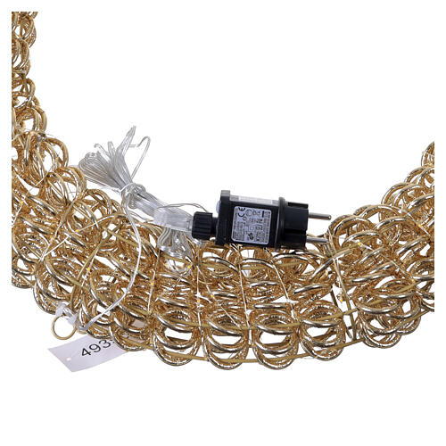 Gold circular hanging lighted ring for indoor/outdoor use (PET), 400 warm white LEDs, 60x10 cm 6