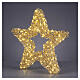 Stella luminosa int-est dorata da appendere PET 400 LED luce calda 60x10 cm s4