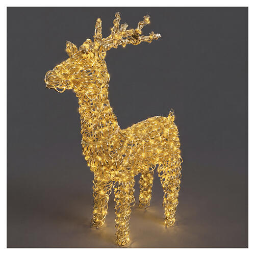 Rena luminosa int/ext entrelaçada em PET dourada 800 LEDs luz clássica quente 105x55x20 cm 1