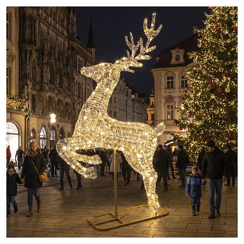 Jumping luminous reindeer Lumineo, 8300 warm classic LEDs, 113x72x23 in 2