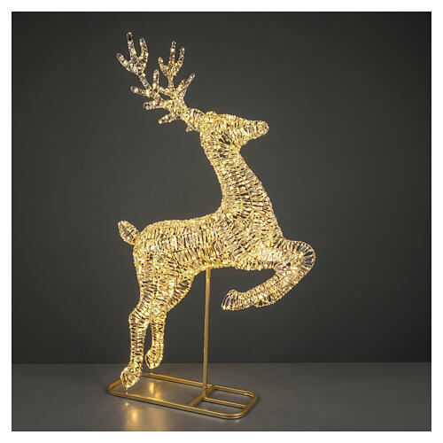 Jumping luminous reindeer Lumineo, 8300 warm classic LEDs, 113x72x23 in 4