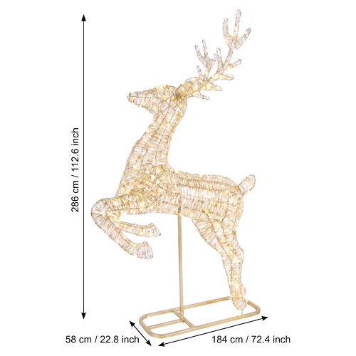 Renna luminosa saltante int-est Lumineo 8300 LED luce classica calda 285x185x60 cm 3