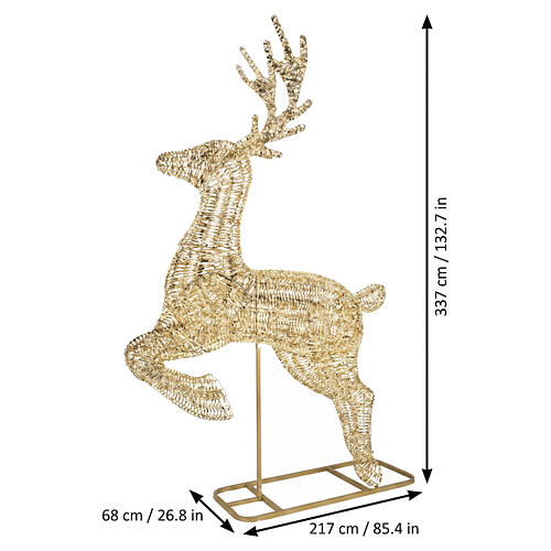 Renna luminosa rampante int-est Lumineo 10000 LED luce classica calda 335x215x70 cm 3