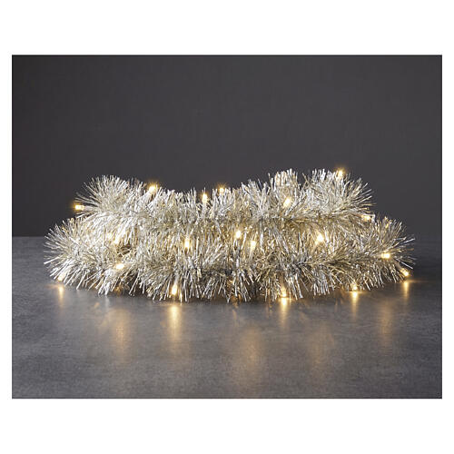 Ghirlanda luminosa int-est argentata 180 LED luce soft gold 9 mt 3