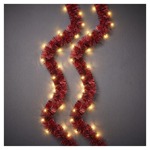 Guirlande lumineuse int/ext rouge 180 LEDs lumière dorée douce 9 m 1