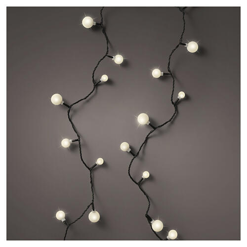 Cherry indoor/outdoor light chain with warm white LED globes, 60 ft 1