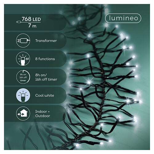 Guirlande lumineuse de Noël Cluster 7 m 768 LEDs blanc froid int/ext 4