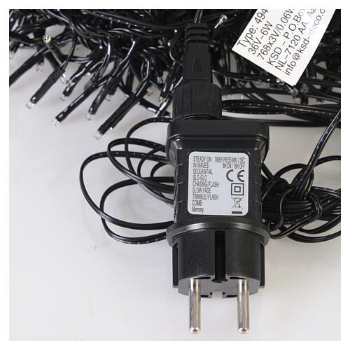 Catena luminosa int-est natalizia Cluster 768 LED bianco freddo 7 mt 9