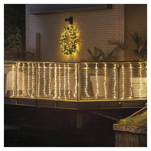 Flowing Christmas curtain lights, 200 warm white LEDs, 6x3 ft, indoor/outdoor 2