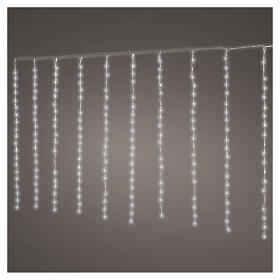 Rideau LED de Noël intérieur/extérieur effet neige Flowing 400 LEDs blanc froid 4x1 m