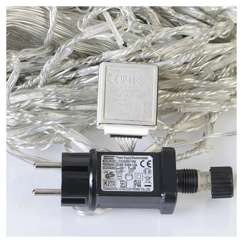 Rideau LED de Noël intérieur/extérieur effet neige Flowing 400 LEDs blanc froid 4x1 m 5
