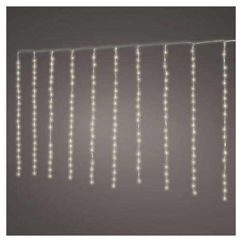 Cortina luminosa de Natal int/ext efeito neve Flowing 400 LEDs branco quente 4x1 m 1