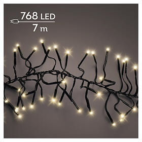 Corrente luminosa de Natal int/ext 768 LEDs soft gold efeito cintilante 7 m