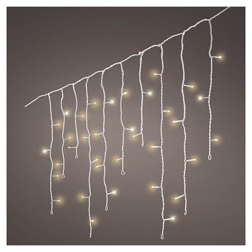 Rideau lumineux intérieur/extérieur 180 LEDs doré doux et blanc froid effet clignotant 5 m 1