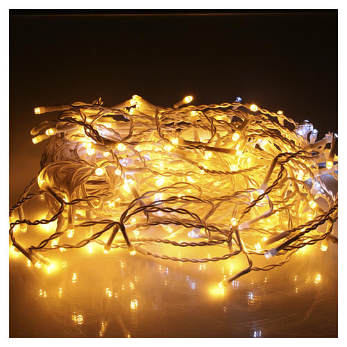 Luzes em cascata interior e exterior 180 LEDs dourado suave e branco frio efeito intermitente 5 m 2