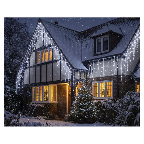 Rideau lumineux d'intérieur, 720 LEDs blanc froid, 10 fonctions, effet neige, 18 m 7