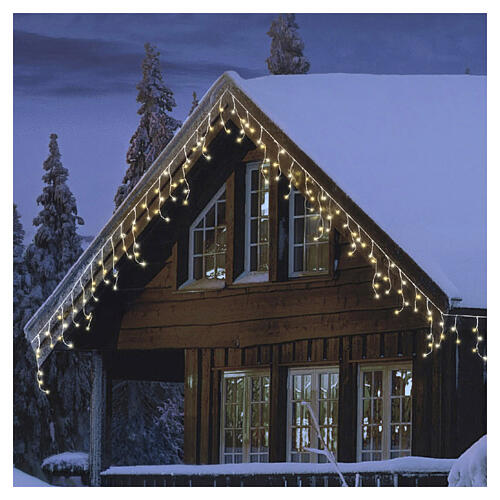 Indoor-outdoor snowfall cascade with 708 LEDs warm white, cold white and classic white, 20 ft 2