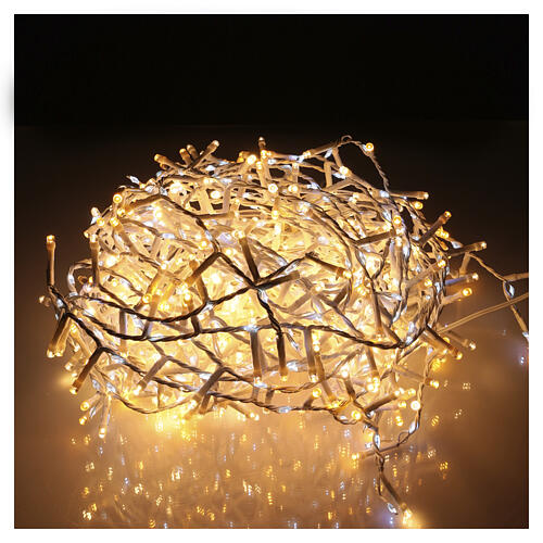 Indoor-outdoor snowfall cascade with 708 LEDs warm white, cold white and classic white, 20 ft 3