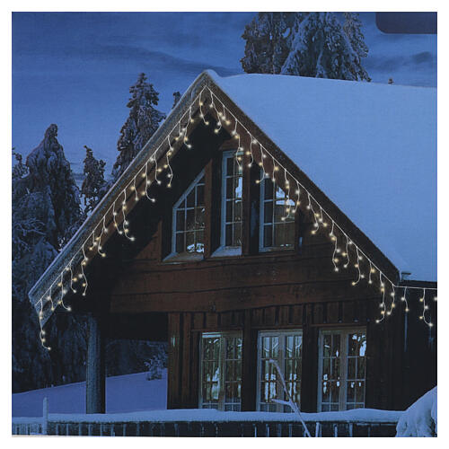 Rideau lumineux effet neige intérieur/extérieur avec 1416 LED, blanc chaud, blanc froid et blanc classique, 12 m 2