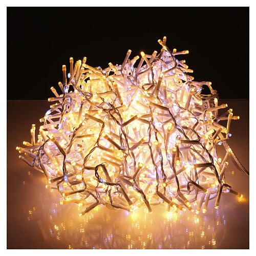Rideau lumineux effet neige intérieur/extérieur avec 1416 LED, blanc chaud, blanc froid et blanc classique, 12 m 3