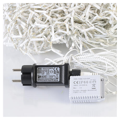 Cortina de luzes com efeito de neve 1416 LEDs branco quente, branco frio e branco clássico, interior/exterior, 12 m 7