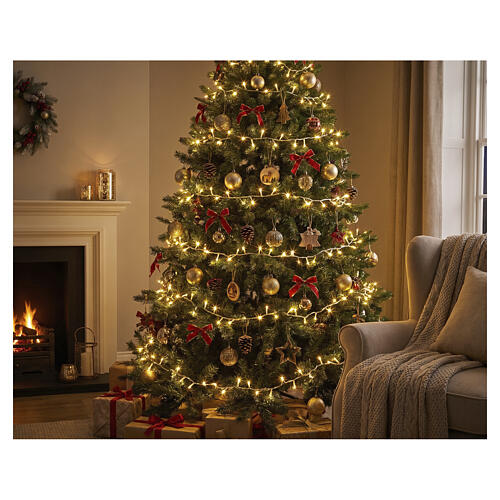 Catena luminosa natalizia per alberi int-est 2000 LED soft gold 45 m effetto scintillio 2
