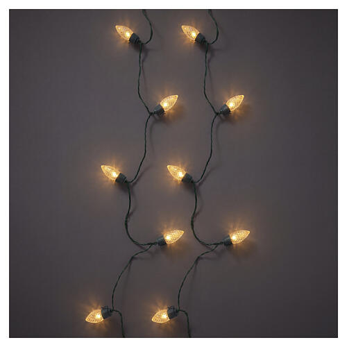 Catena luminosa Vintage natalizia int-est 50 LED soft gold 10 m effetto tremolante 1
