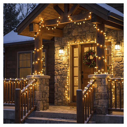 Guirlande lumineuse vintage int/ext avec 100 LEDs XL or chaud, effet scintillant, 20 m 2
