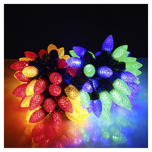 Vintage XL indoor/outdoor Christmas light string, 100 multicoloured LEDs with a flickering effect, 65 ft 2