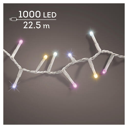 Catena luci natalizie int-est effetto tremolante 1000 LED multicolore 25 m 1