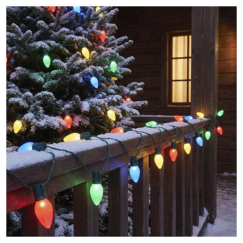 Vintage XL multicolour indoor/outdoor string lights, 50 LEDs, 8 functions, 32 ft 2