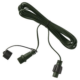 Indoor‑outdoor extension cable for decorative lighting, green, 16.4 ft
