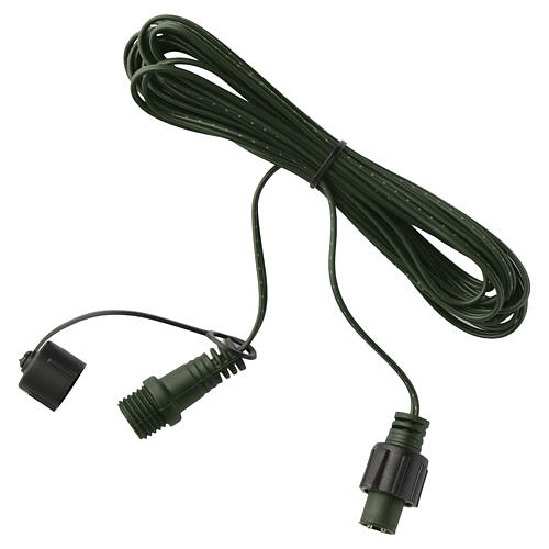 Indoor‑outdoor extension cable for decorative lighting, green, 16.4 ft 1