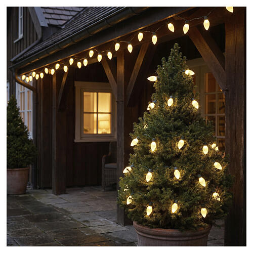 Catena luminosa Vintage XL int-est 100 LED oro tenue con effetto scintillante 20 m 4