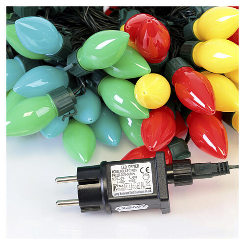 Vintage XL string lights, 100 multicolour LEDs, 65 ft, indoor/outdoor, twinkle effect 5