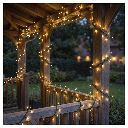 Catena luminosa compatta int-est 500 LED bianco caldo effetto lampeggiante 11 m 2