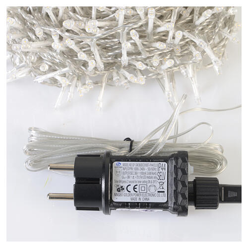 Catena luminosa compatta int-est 500 LED bianco caldo e bianco freddo effetto lampeggiante 11 m 4