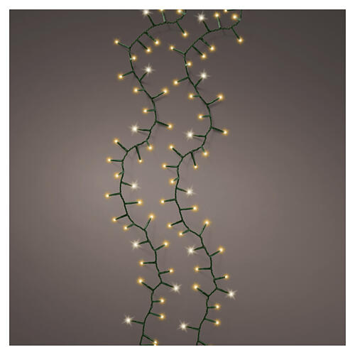 Compact indoor/outdoor tree light string, 750 LEDs classic white and warm white, 53 ft 1