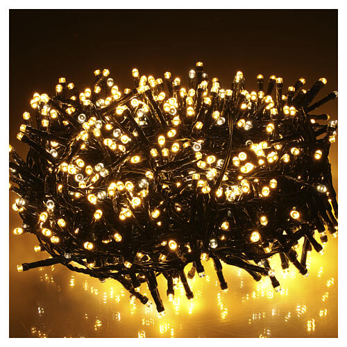 Catena luminosa compatta per albero int-est 750 LED bianco classico e bianco caldo 16 m 2