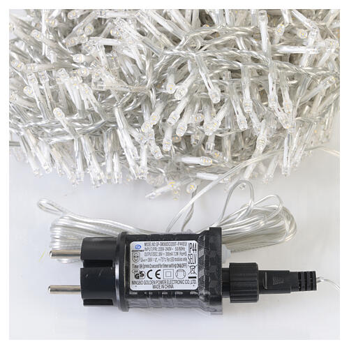 Chaîne lumineuse compacte pour arbre intérieur/extérieur 1000 LEDs blanc chaud et blanc froid 22,5 m 5