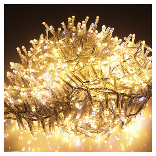 Corrente luminosa compacta para árvore interior/exterior 1000 lâmpadas LED branco quente e branco frio 22 m 2