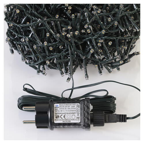 Catena luminosa compatta per albero di Natale int-est 1000 LED bianco caldo 22 m 5