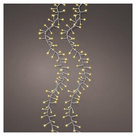 Catena LED natalizia soft gold int-est filo trasparente 1584 LED 25 m con effetto Twinkle