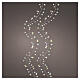 Catena micro LED flashing int-est bianco caldo e bianco freddo filo argento 600 LED 5 m s1